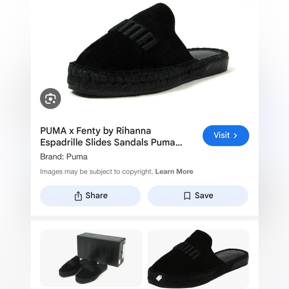 PUMA x Fenty by Rihanna Espadrille Slides Sandals Puma Black 367685-01 Size 7.5 - Picture 3 of 14